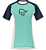 Norrona fjørå wool - T-Shirt - Damen, Green/White/Blue
