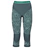 Odlo Blackcomb Evolution Warm Pants 3/4 - pantaloni intimi 3/4 - donna, Green