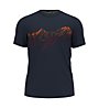 Odlo F-Dry Print - T-shirt - uomo, Dark Blue/Orange