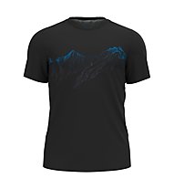 Odlo F-Dry Print - T-shirt - uomo, Black/Light Blue