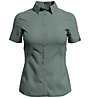 Odlo Kumano Check Blouse S/S - Damen-Kurzarmhemd, Green/Grey