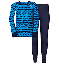 Odlo Warm - set intimo - bambino, Blue/Grey