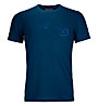 Ortovox 185 Merino Logo Spray TS - T-Shirt - uomo, Blue