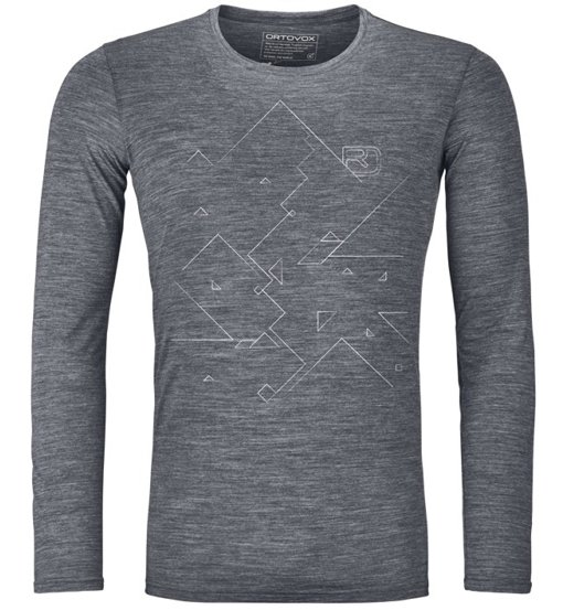 Ortovox 185 Merino Tangram Logo Ls M - maglietta tecnica a maniche lunghe - uomo