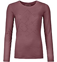 Ortovox 185 Merino Tangram Logo Ls W - maglietta tecnica a maniche lunghe - donna, Pink