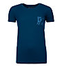 Ortovox 185 Merino Way to Powder TS W's - T-shirt - Damen, Dark Blue