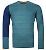 Ortovox Rock'n Wool M - maglietta tecnica a maniche lunghe - uomo, Green/Blue
