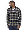 Patagonia Organic Cotton Midweight Fjord Flannel - camicia a maniche lunghe - uomo, Dark Blue/Orange