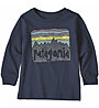 Patagonia Graphic Organic - maglia a maniche lunghe - bambino, Dark Blue