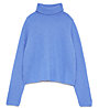 Roy Rogers Turtle Crop Rib Wool WS Fin.7 - maglione - donna, Light Blue