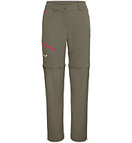 Salewa *Isea Dry - pantaloni zip-off - donna, Brown/Pink