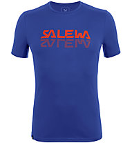 Salewa *Sporty Graphic Dry M S/S - Herren-Trekking-T-Shirt, Light Blue/Red