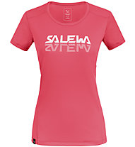 Salewa *Sporty Graphic Dry W S/S - T-shirt trekking - donna, Dark Pink/White