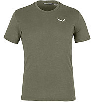 Salewa Alpine Hemp M Logo -  T-shirt arrampicata - uomo, Dark Green/White