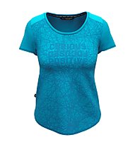 Salewa W Alpine Hemp Print S/S - T-shirt - Damen, Light Blue