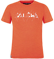 Salewa Graphic Dry K S/S - Kinder-T-Shirt, Orange/White