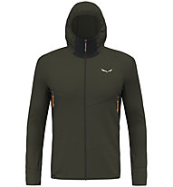 Salewa Lavaredo Hemp Hooded - Fleecejacke - Herren, Dark Green/Black/Red