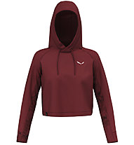 Salewa Lavaredo Hemp W Crop Hoody - felpa con cappuccio - donna, Dark Red/White