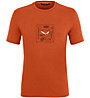 Salewa Pure Box Dry - T-shirt - uomo, Orange/Dark Orange/White