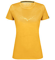 Salewa Pure Eagle Sketch AM W - T-shirt - donna, Yellow/White