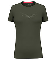 Salewa Pure Eagle Sketch AM W - T-Shirt - Damen, Dark Green/White