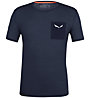 Salewa Pure Logo Pocket Am - T-shirt trekking - uomo, Dark Blue/Dark Blue/White