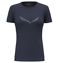 Salewa Solid Dri-Release - T-shirt trekking - donna, Dark Blue/White