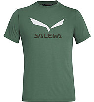 Salewa Solidlogo Dri-Release - T-shirt trekking - uomo, Dark Green/White