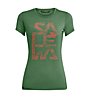 Salewa W Graphic 1 S/S - T-shirt - donna, Dark Green/Red
