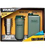 Stanley Adventure Steel Spirits Gift SET Taschenflasche + 4 Edelstahlbecher, Hammertone Green/Metal