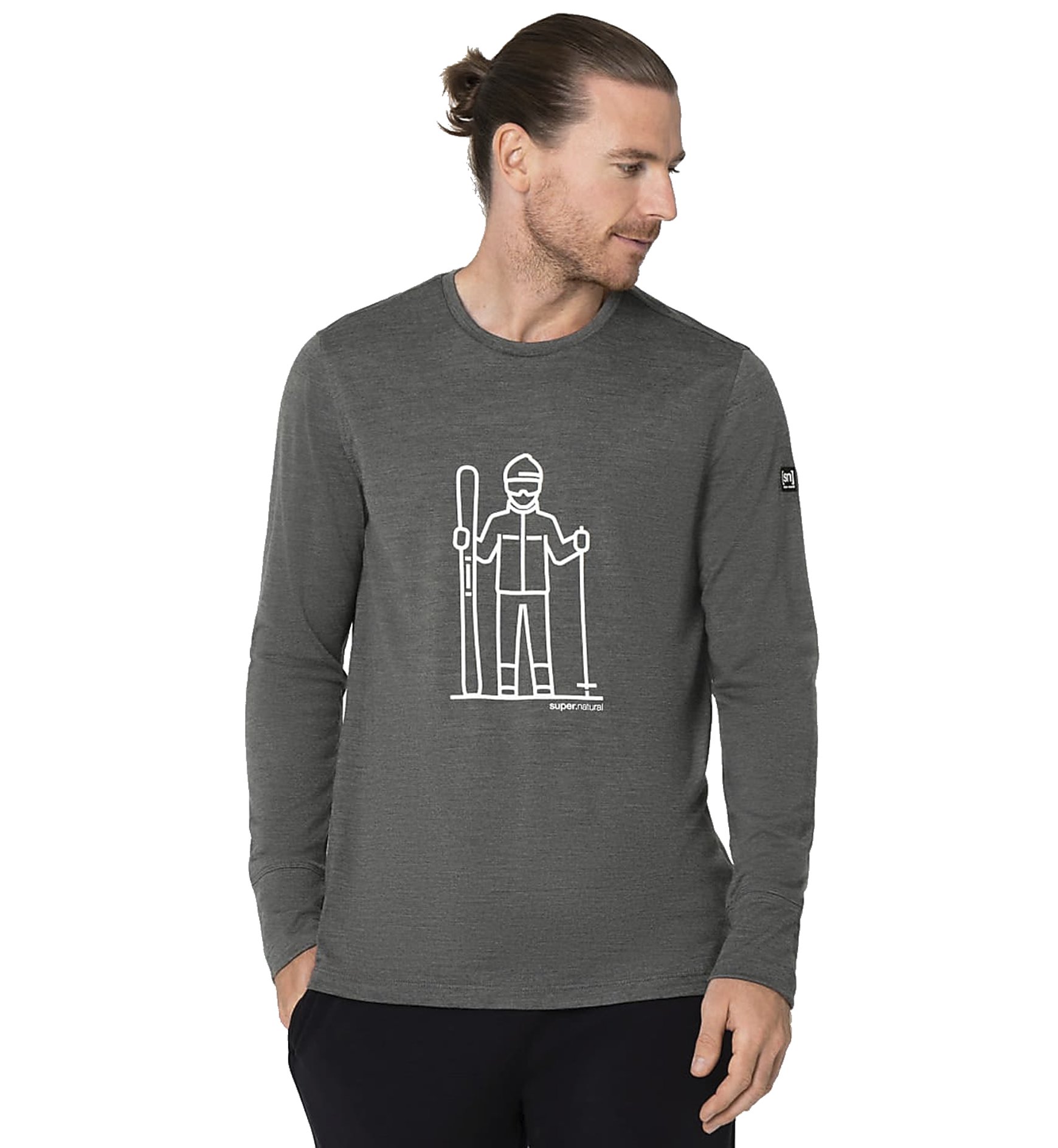 Super.Natural M Skieur LS Langarm Funktionshirt Herren