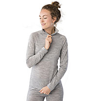 Super.Natural W Base 1/4 Zip 230 - Funktionsshirt langarm mit Reißverschluss - Damen, Grey
