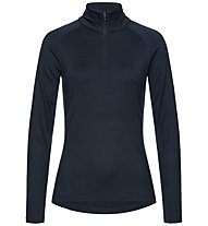 Super.Natural W Base 1/4 Zip 230 - Funktionsshirt langarm mit Reißverschluss - Damen, Blue