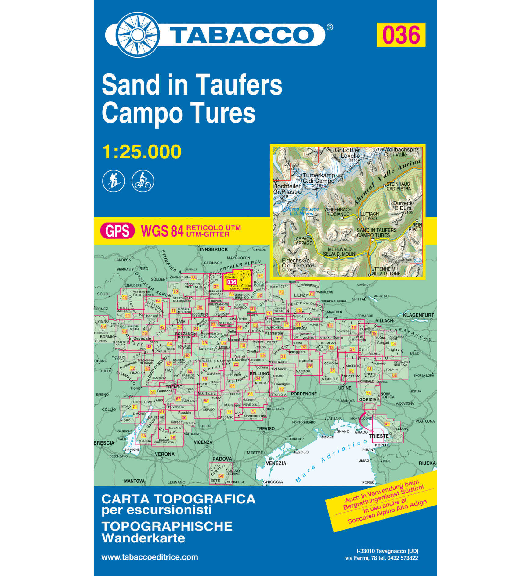 Tabacco Karte N.036 Sand in Taufers - 1:25.000 | Sportler.com