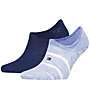 Tommy Hilfiger Footie 2P M - Kurze Socken - Herren, Blue/Light Blue