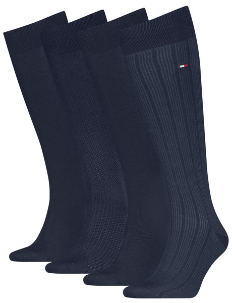 TOMMY HILFIGER Kneehigh 4P Tin Giftbox M - lange Socken - Herren, Gr. 39/42