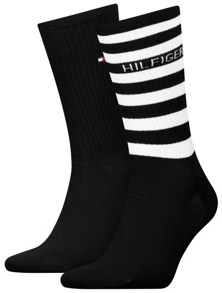 TOMMY HILFIGER Sport Sock 2P Breton ST M - lange Socken - Herren, Gr. 39/42