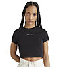 Tommy Jeans Baby Crop Tiny Linear Ss - T-shirt - donna, Black