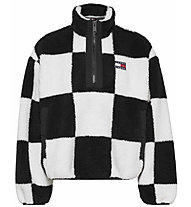 Tommy Jeans Checkerboard Sherpa Popover - Fleecejacke - Damen, Black/White