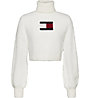 Tommy Jeans Crop Furry Flag - Pullover - Damen, White