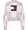 Tommy Jeans Relaxed Checker Flag - maglione - donna, Pink