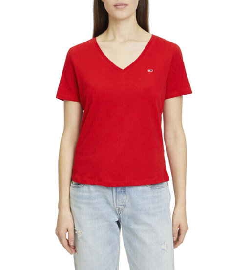Tommy Jeans Slim Soft V Neck - T-shirt - donna. Taglia L