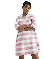 Tommy Jeans Stripe Rugby Polo - Röcke und Kleider - Damen, Pink/White