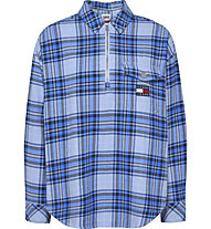Tommy Jeans Tjw Check Half Zip Overshirt - Langarmhemd - Damen, Blue