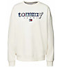Tommy Jeans W Oversize Tartan 1 Applique Crew - felpa - donna, White