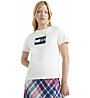 Tommy Jeans W Regular Tartan Flag - T-Shirt - Damen, White