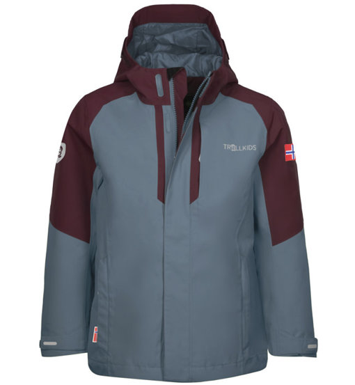 Trollkids Kids Skanden 3in1- giacca hardshell - bambino. Taglia 128