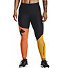 Under Armour Colorblock Ankle - pantaloni fitness - donna, Black/Orange/Yellow