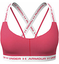 Under Armour UA Crossback Low - Sport-BH - Damen, Dark Pink/White