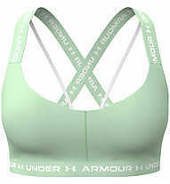 Under Armour UA Crossback Low - Sport-BH - Damen, Light Green/White